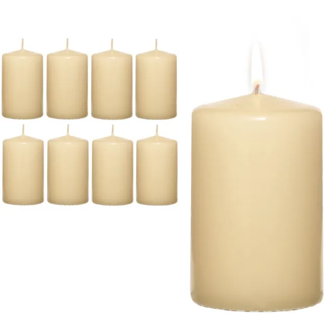 Candelo 8-delige set premium kaarsen Kerst Ambiente stompkaarsen – crème – 4,8 cm x 8 cm – kerstkaarsen adventskrans – adventkaars kerstdecoratie