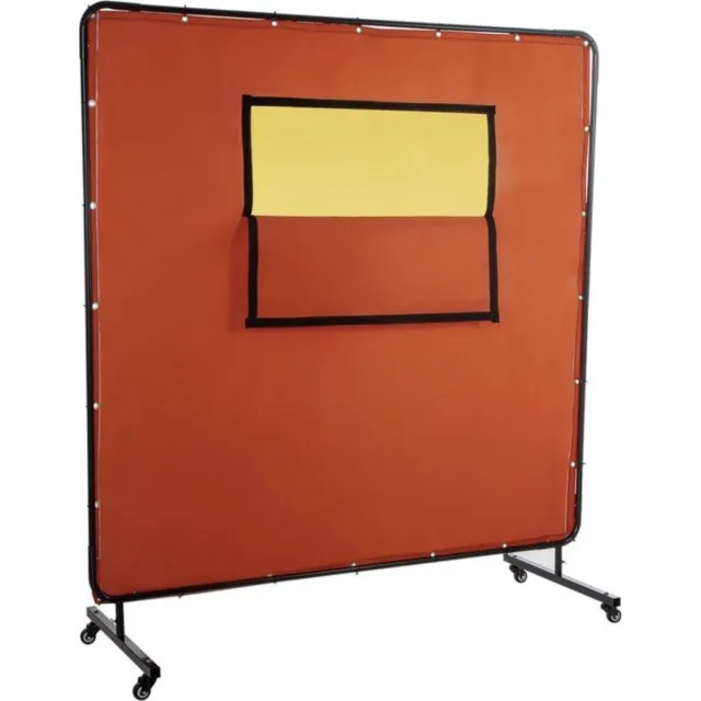 Bolt Edge Lasscherm - Rood frame - Lasbeschermingsgordijn - Lasgordijn - Lasdeken - Slijpscherm - Beschermingsgordijn vinyl - 180X180 - Vlamvertragend Bruin