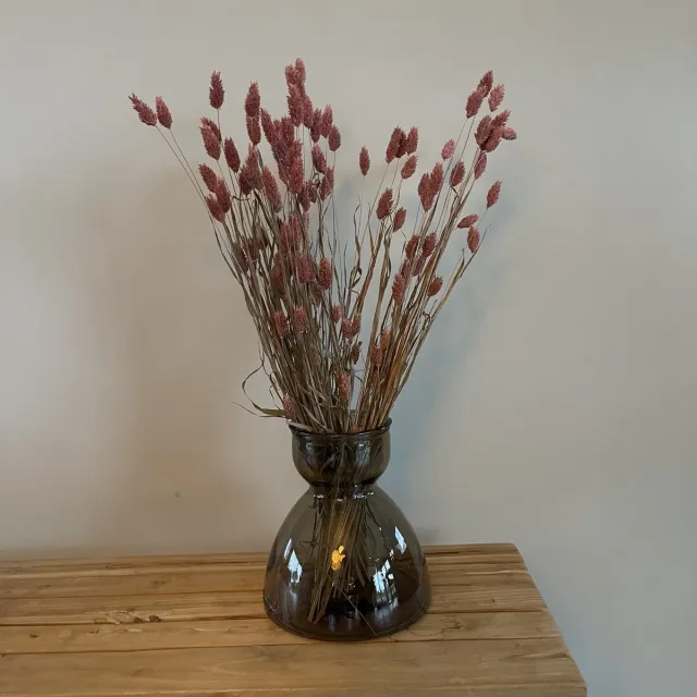 Natural Collections Vaas glas gerecycled diabolo - grijs - 23 m hoog Grijs/beige