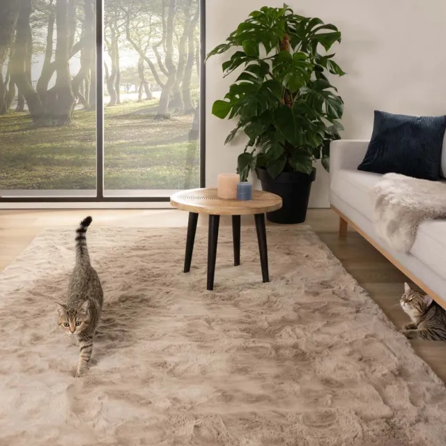Tapeso Fluffy vloerkleed - Comfy Plus taupe 230x330
