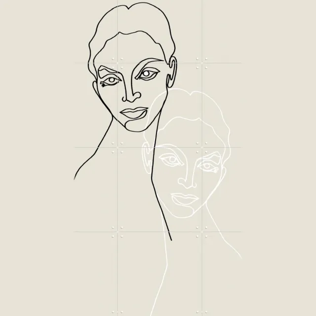 IXXI Dreams, Julia Hariri - 60 x 80 cm - Grote wanddecoratie en posters - Illustraties, Grafisch Ontwerp, Line art, Minimalisme, Slaapkamer Lichte tinten / Pastel kleuren / Beige