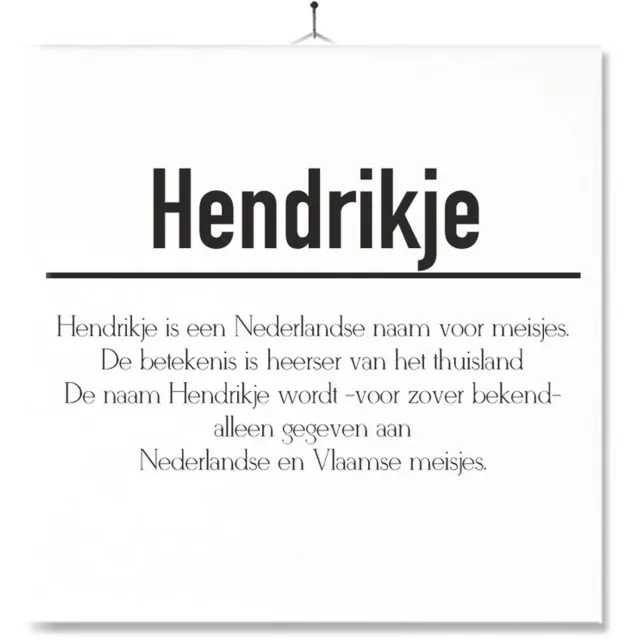 MC Living Tegel Met Opdruk | Betekenis | Kado | Cadeau | Met Naam - Hendrikje Multi-Color