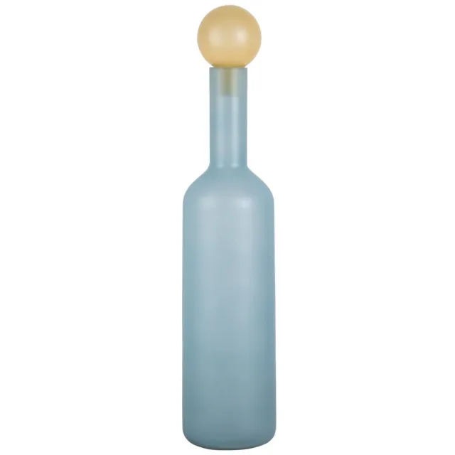 Present Time Vaas Alegre Botellin - Zachtblauw - Ø11cm - Glas - Scandinavisch - Bloemenvaas - Woondecoratie - Decoratieve vaas voor woonkamer of slaapkamer