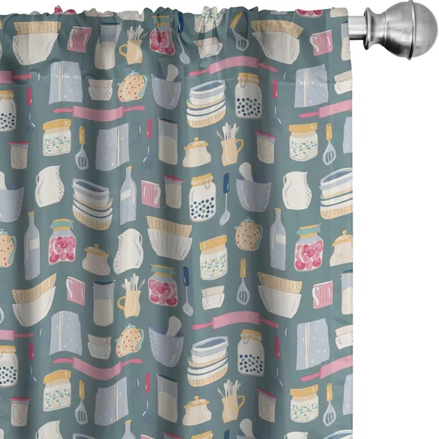 ABAKUHAUS Gordijnen – 2x75x175 cm – Microfiber – Multicolor Mehrfarbig