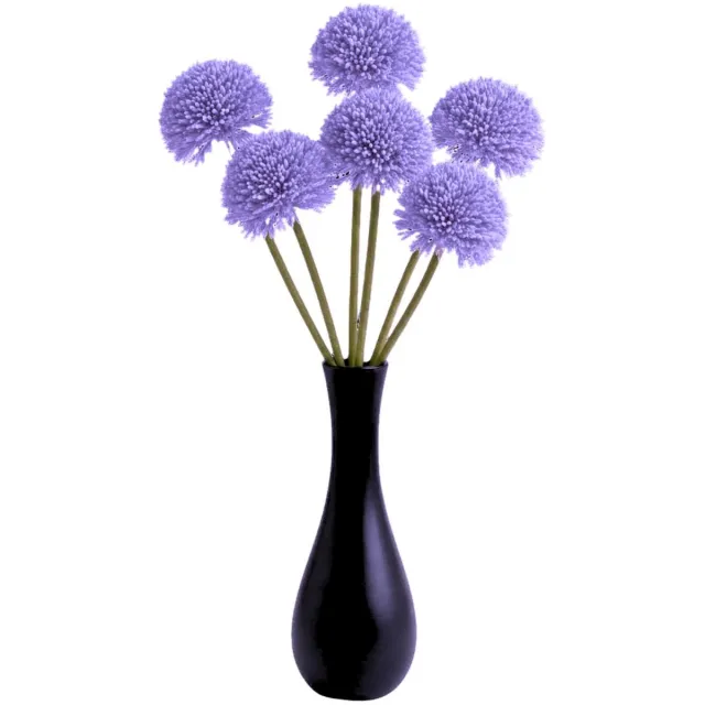 Bellatio Design Sierui Globemaster kunstbloem - 6x - losse stelen - paars - 44 cm - Natuurlijke uitstraling