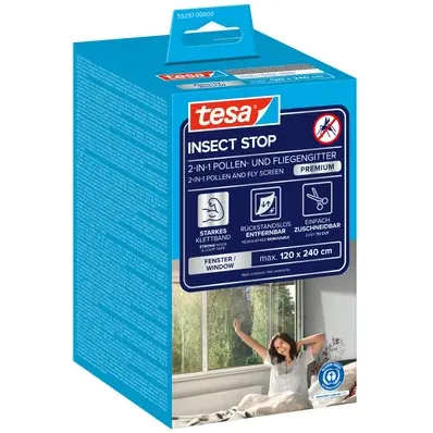 Tesa Pollenscherm - Antraciet - Plakbevestiging - 1,2x2,4m Zwart