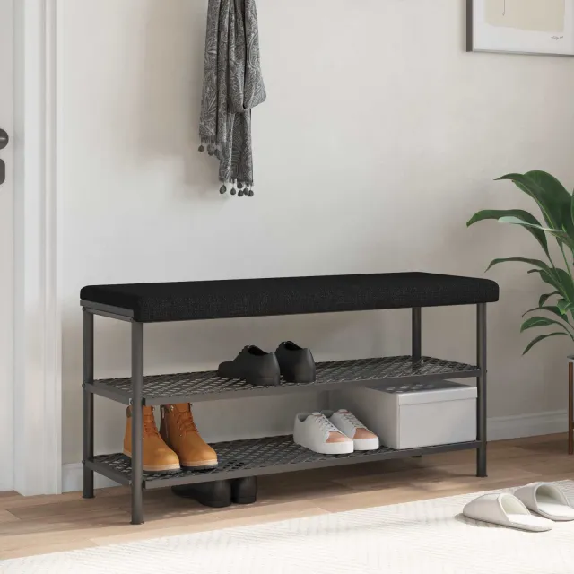 vidaXL Bankkussen Stof Zwart Diepte 35 cm