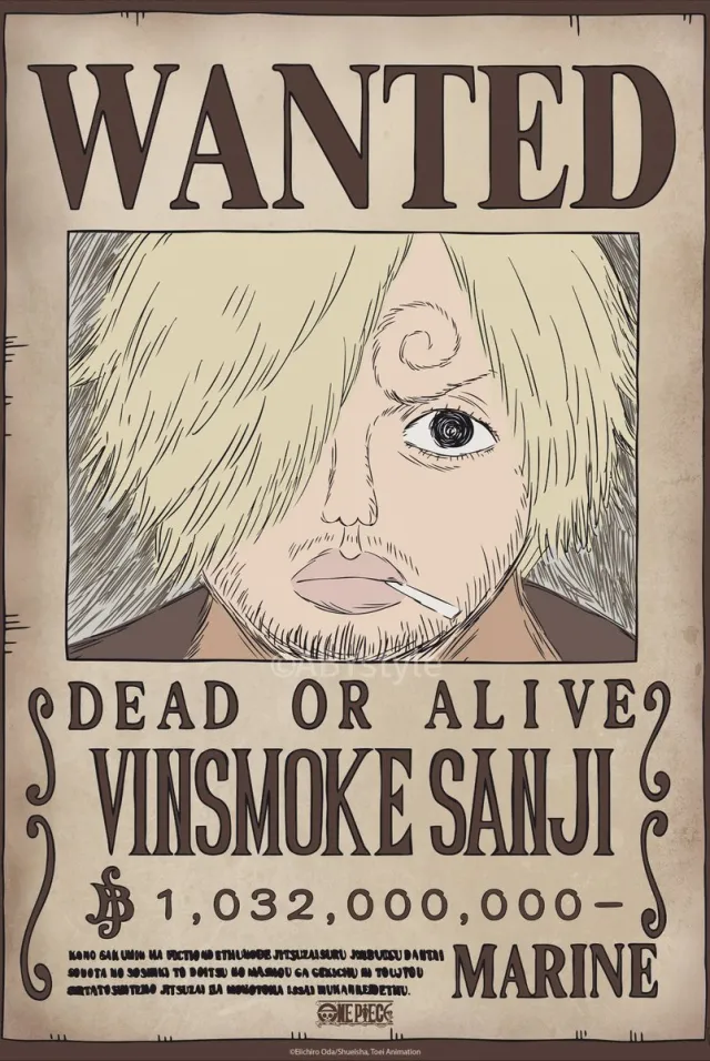 ABYSTYLE Poster One Piece - Wanted Sanji Wano 38x52cm Divers
