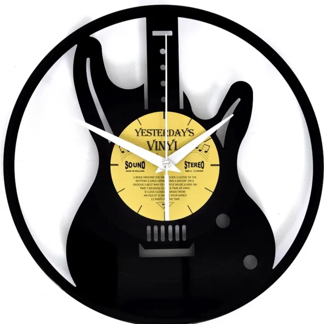 Yesterdays Vinyl Vinyl clock GUITAR
