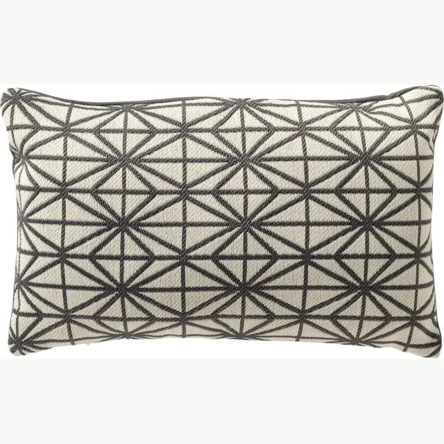 Dutch Decor NISA - kussenhoes outdoor 30x50 cm - waterafstotend en uv-bestendig - Charcoal Gray - antraciet