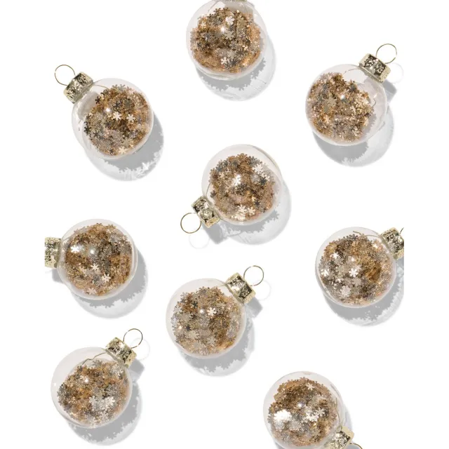 HEMA Kerstballen glas goud - 9 stuks (goud)