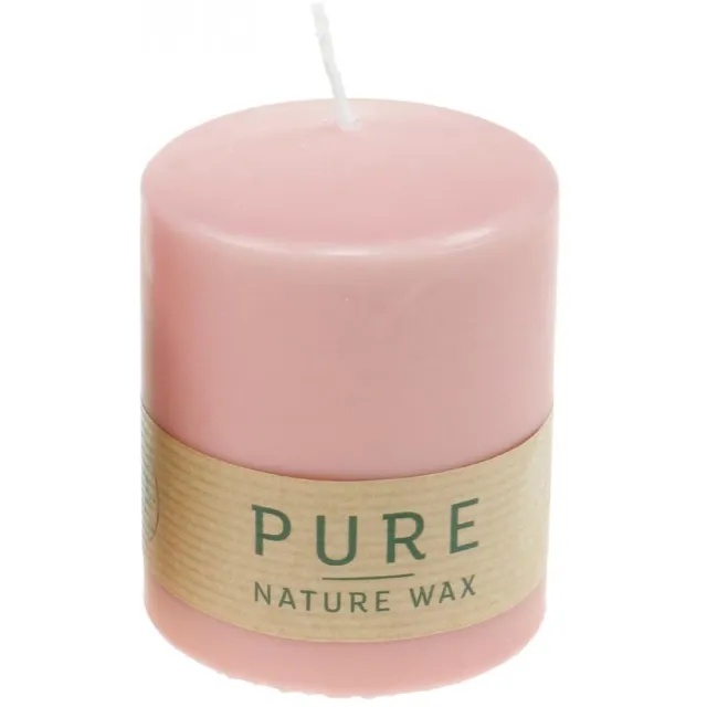 Wenzel Kerzen PURE stompkaars 90/70 roze natuurlijke waskaars duurzame kaarsdecorati