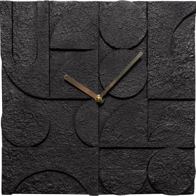 WOOOD Klok Zaria WOOOD - zwart cement rond 30cm
