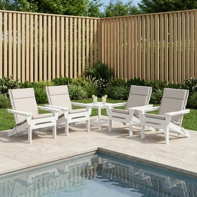 vidaXL Kussen voor lage rugstoelen GEMERT 4 st 100% Polyester Wit