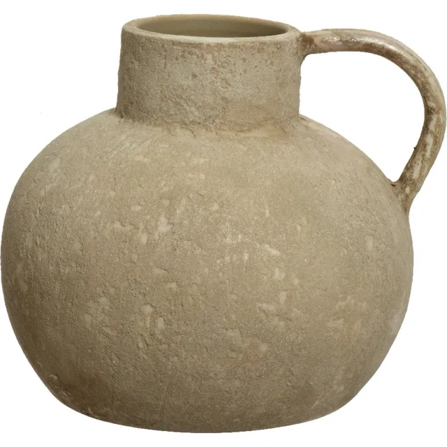 Decoris vaas kruik model - terracotta - lichtbruin - 28 x 24 cm - vintage