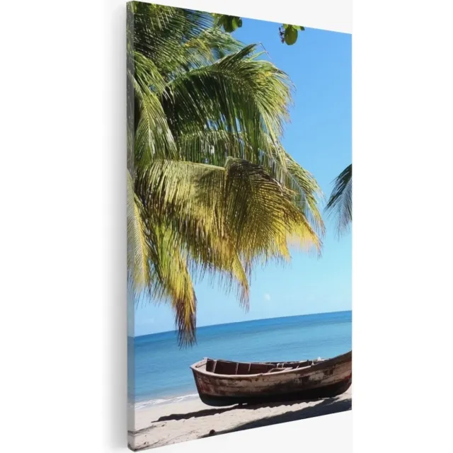 Saammp Canvas Schilderij - Helmgras met zonsondergang - strand - zee - Duinen - 30x40 - Foto op canvas - Wanddecoratie - muurdecoratie Woonkamer - Slaapkamer decoratie - Canvas Print Multicolor