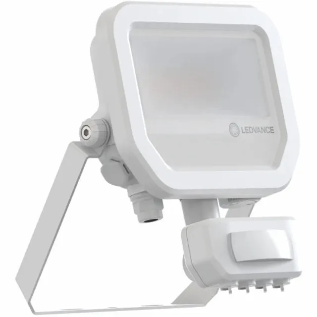 LEDVANCE LED Breedstraler Aluminium Wit 8W 1100lm 100D - 830 Warm Wit | IP65 - Bewegings- En Lichtsensor - Symmetrisch Zonder