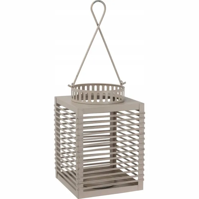 Home & Styling Collection Home Styling Collection metalen lantaarn met decoratief handvat - grijs, 15,5 x 15,5 x 24 cm