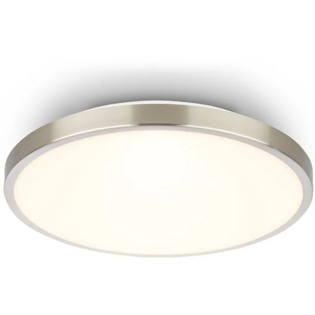 B.K.Licht BRILONER Competo – LED Plafondlamp met warm wit licht – 12W – 1.300Lm – Ø24 cm – nikkel Nikkel mat