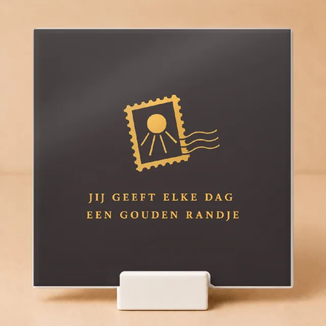Bedruk King Vrolijke Matisse-stijl Tegel 'Eindejaars-applaus voor de klas' – Artistieke wanddecoratie voor leerkrachten - 11 x 11 cm met houder Wit