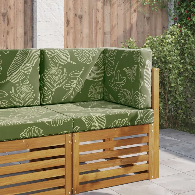 vidaXL Buiten bankkussen Polyester Bladontwerp 60 x 60 cm Bladontwerp Mosgroen
