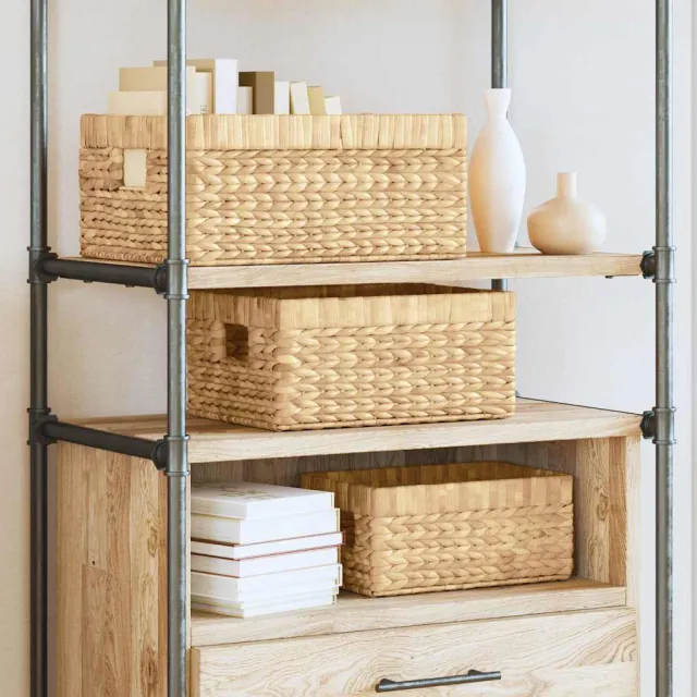 vidaXL Opslagmanden 3 st Waterhyacint 40 x 30 x 18 cm Naturel Bruin