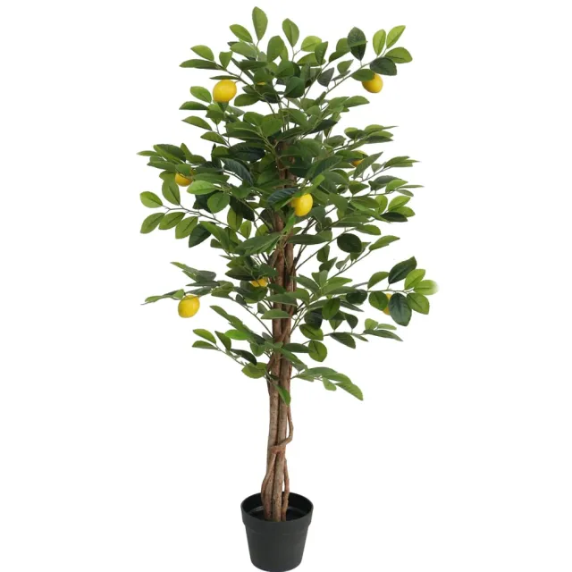 vidaXL Kunstcitroenboom met 3 stammen 120 cm polypropeen groen