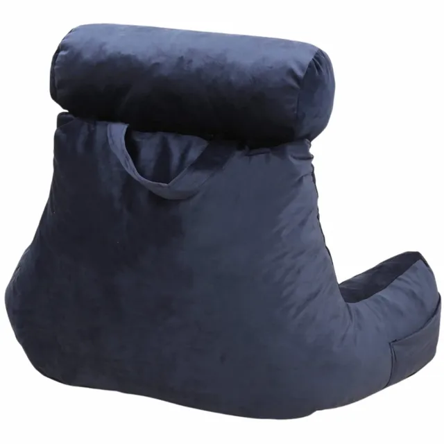 Bananair Leeskussen voor in bed - Zitkussen - Fluweel - Nachtblauw - 65 x 80 cm
