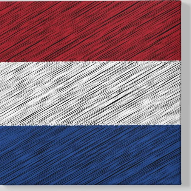 Trendex Global Canvas Schilderij - Nederlandse Vlag - 40x40 cm Rood