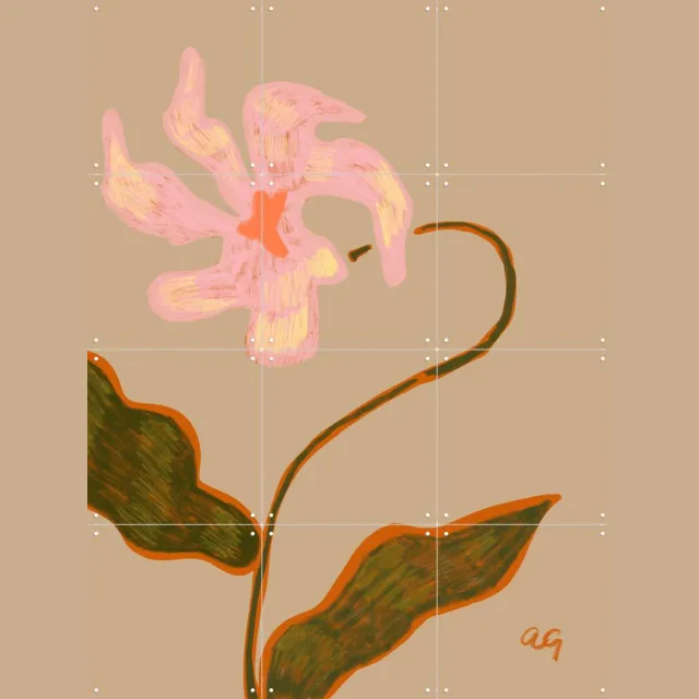 IXXI Lone But Not Alone, Arty Guava - 60 x 80 cm - Grote wanddecoratie en posters - Speels, Illustraties, Digitale Kunst, Slaapkamer, Woonkamer Roze