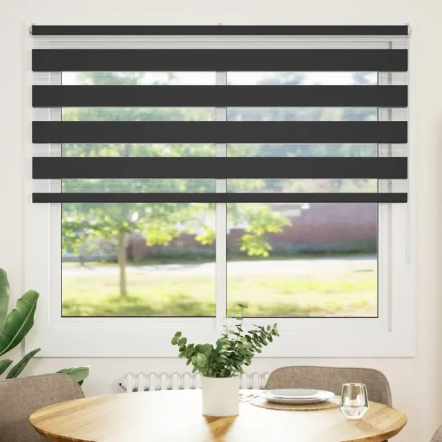 vidaXL Zebra rolgordijn 165x100 cm stofbreedte 160,9 cm zwart