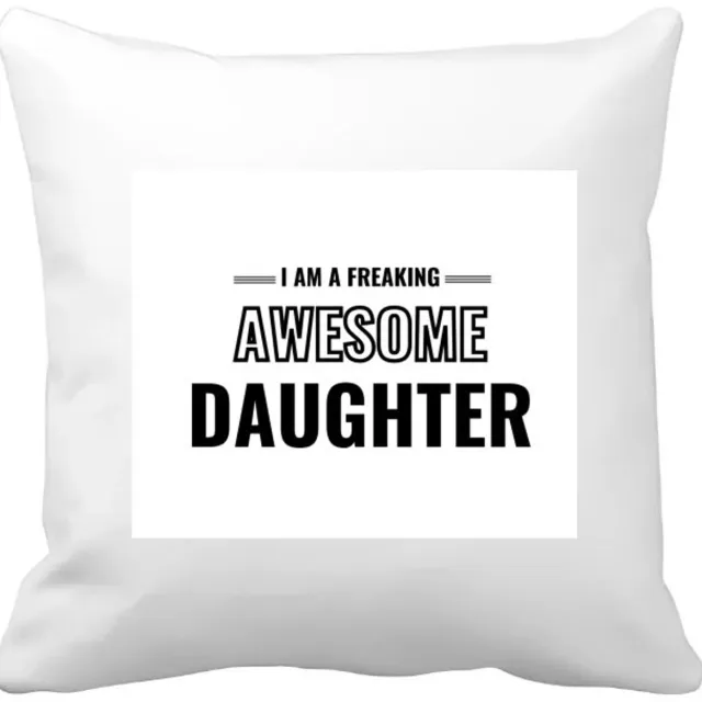 Akyol i am a freaking awesome daughter Kussen hoes - Dochter - de meest geweldigste dochter - verjaardagscadeau - verjaardag - cadeau - cadeautje voor dochter - dochter artikelen - kado - geschenk - gift - 40 bij 40 cm Multicolor