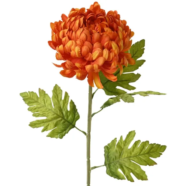 Kaemingk BV Everlands Chrysant Grootbloemig Oranje Ø 15 cm 74 cm - Kunstbloemen