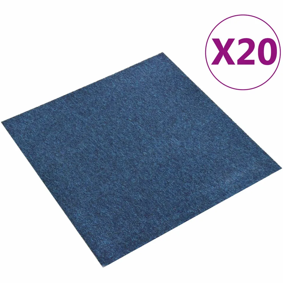 vidaXL Tapijt 20 st Donkerblauw 50 x 50 cm 100% Polypropyleen blauw, foto 3