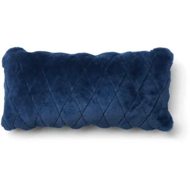 Sheepskin House Mocassin Kussen - Dubbelzijdig - 28x56 cm Navy Blue