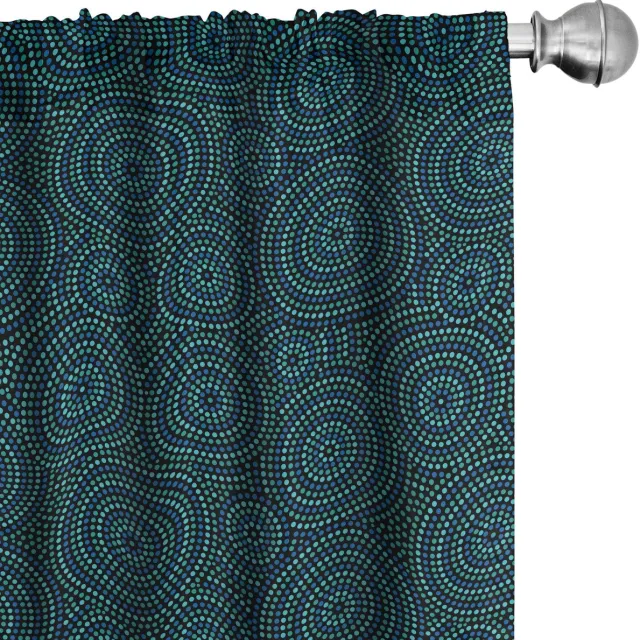 ABAKUHAUS Abstracte gordijnen – 2x75x225 cm – microvezel – Verduisterende gordijnen – Violet Blue Seafoam