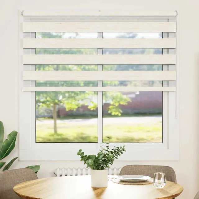 vidaXL Zebra rolgordijn 150x150 cm stofbreedte 145,9cm marmerbeige