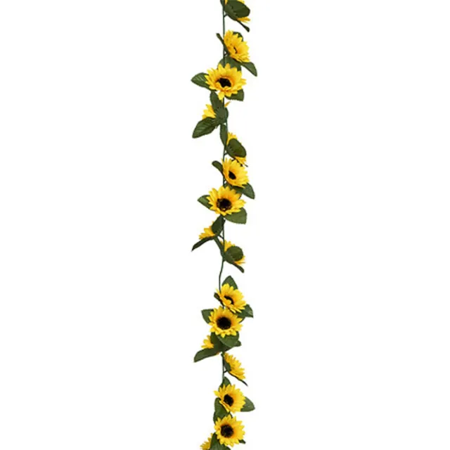 Atmosphera Kunstbloemen slinger zonnebloemen - 180 cm - geel/groen - decoratie - versiering