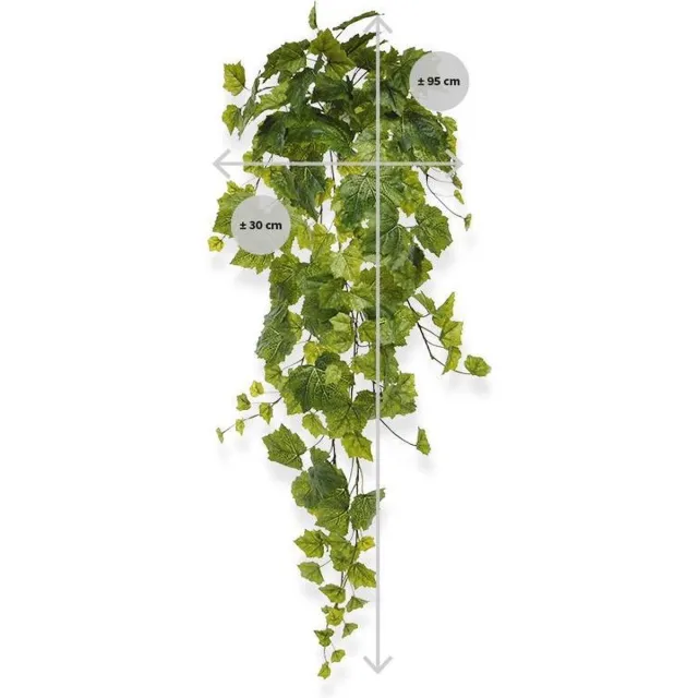 maxifleur Kunstplanten Druivenblad kunst hangplant 90cm - groen
