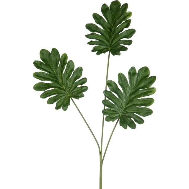J-Line decoratie tak Philodendron 3 Delig - kunststof - groen