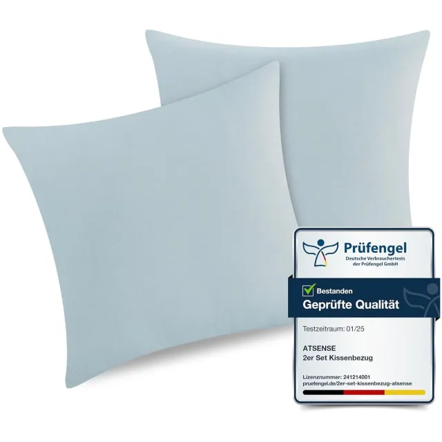 ATsense Kussensloop 40x40 cm - 100% katoen - Oeko-Tex gecertificeerd - casual linnenlook blauw