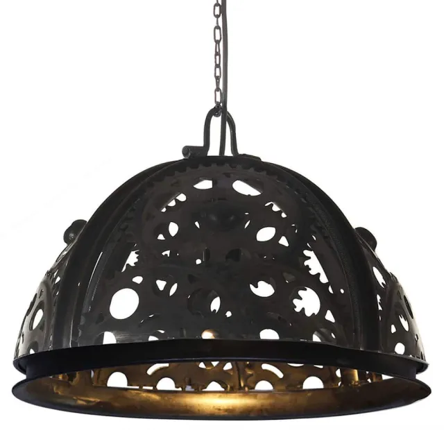 vidaXL Plafondlamp industrieel kettingwiel-ontwerp E27 45 cm Zwart