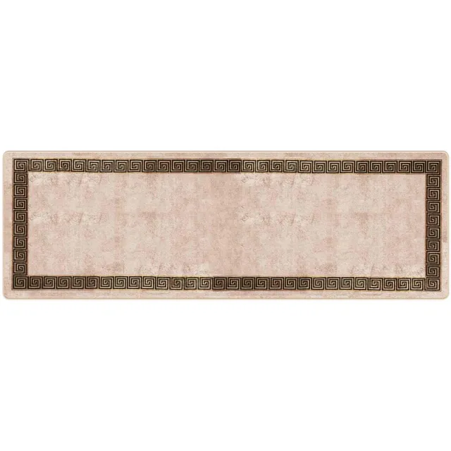 vidaXL Tapijt - Runner - MARSA - Beige - en - Zwart - 100 - x - 300 - cm