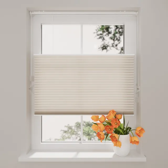 DTCH Plissegordijn Lichtdoorlatend - Easy Honeycomb - 25 mm - Beige - 150 x 175 cm - Maten van 60 t/m 180 cm breed