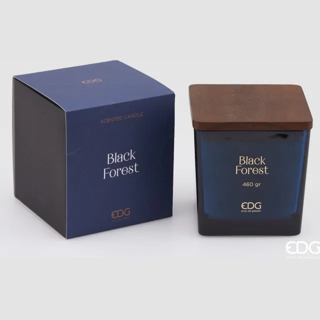 Enzo De gasperi - EDG EDG Enzo De Gasperi Geurkaars Black Forest Houten deksel H11,5 blauw