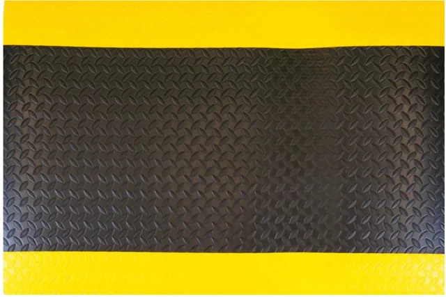 JekaShop Workstation WS-2 antivermoeidheidsmat voor volledige shifts tot 8 uur - Geel & Zwart - 150 cm x 91 cm x 13 mm- Anti-slip - Veerkrachtig schuim - 13 mm - Voor binnen