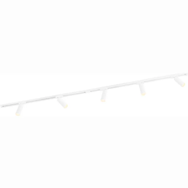 LEDVION LED Railverlichting 2M + 5 Railspots (5W - 2700K - Wit - Dimbaar) - 1-Fase