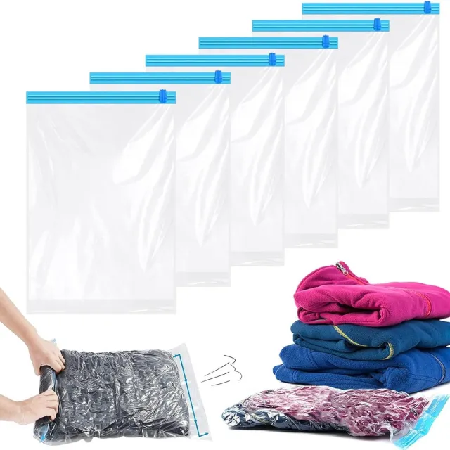 Famanu Vacuümzakken voor kleding - herbruikbare compressiezakken voor reizen en reisbagage - duurzaam en ruimtebesparend Blauw