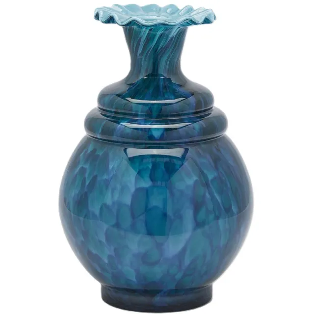 EDG - Enzo De Gasperi EDG - Vaas- Glas - blauw - D25,5 x H37,5 cm - Opening 4,5 cm