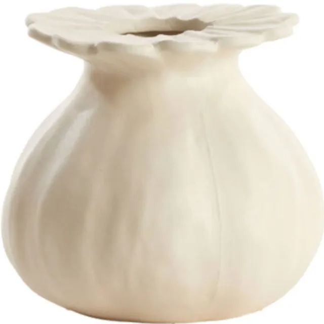 Light & Living Vaas deco Rewa keramiek creme